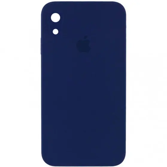 Чехол Silicone Case Square Full Camera Protective (AA) для Apple iPhone XR (6.1") Темно-синий / Midnight blue