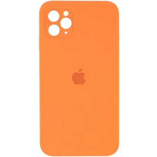 Чохол Silicone Case Square Full Camera Protective (AA) для Apple iPhone 11 Pro Max (6.5") Помаранчевий / Papaya