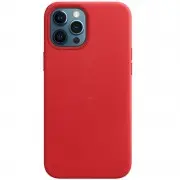 Шкіряний чохол Leather Case (AAA) with MagSafe and Animation для Apple iPhone 12 Pro / 12 (6.1"") (Red)