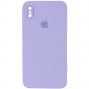 Чохол Silicone Case Square Full Camera Protective (AA) для Apple iPhone XS Max (6.5") Бузковий / Dasheen