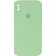 Чохол Silicone Case Square Full Camera Protective (AA) для Apple iPhone XS Max (6.5") М'ятний / Mint