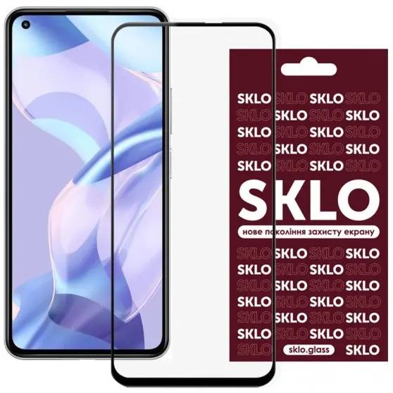 Защитное стекло SKLO 3D для Xiaomi Mi 11 Lite Черный