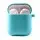 Силиконовый футляр с микрофиброй для наушников Airpods 1/2 Бирюзовый / Marine Green