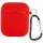 Силиконовый футляр с микрофиброй для наушников Airpods 1/2 Красный / Red