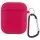 Силиконовый футляр с микрофиброй для наушников Airpods 1/2 Красный / Rose Red