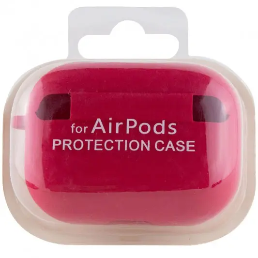 Силіконовий футляр з мікрофіброю для навушників Airpods Pro Червоний / Rose Red - зображення 5 