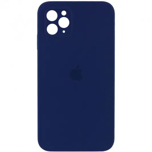 Чехол Silicone Case Square Full Camera Protective (AA) для Apple iPhone 11 Pro Max (6.5") Темно-синий / Midnight blue