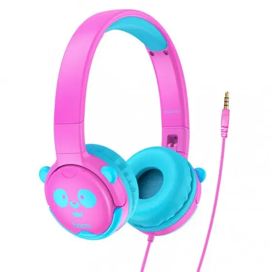 Накладні навушники Hoco W31 Childrens (3.5mm/1.2m) Рожево-блакитний