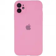 Чехол Silicone Case Full Camera Protective (AA) для Apple iPhone 12 (6.1") Розовый / Light pink
