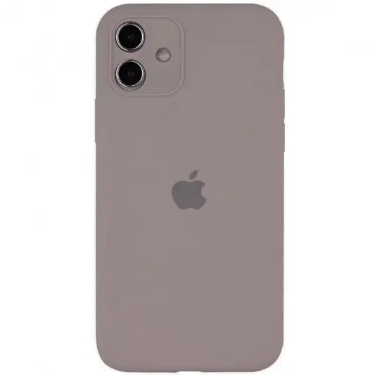Чехол Silicone Case Full Camera Protective (AA) для Apple iPhone 12 (6.1") Серый / Lavender