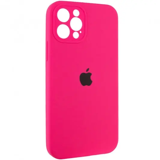 Чохол Silicone Case Full Camera Protective (AA) для Apple iPhone 12 Pro (6.1") Рожевий / Barbie pink - зображення 1 