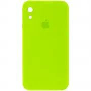 Чохол Silicone Case Square Full Camera Protective (AA) для Apple iPhone XR (6.1") Салатовий / Neon green