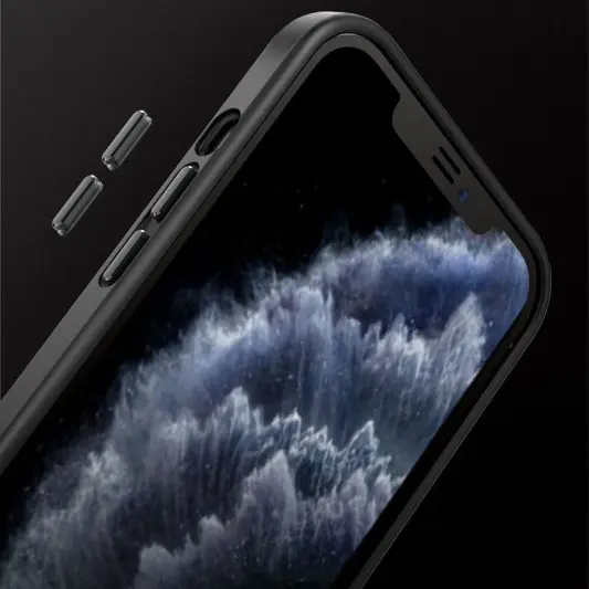 TPU+PC чехол Metal Buttons для Apple iPhone 12 Pro / 12 (6.1") Черный - изображение 5