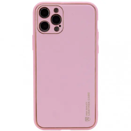 Кожаный чехол Xshield для Apple iPhone 13 Pro Max (6.7") Розовый / Pink