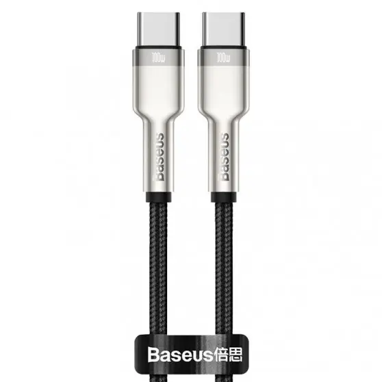 Дата кабель Baseus Cafule Series Metal Type-C to Type-C 100W (2m) (CATJK-D) Чорний