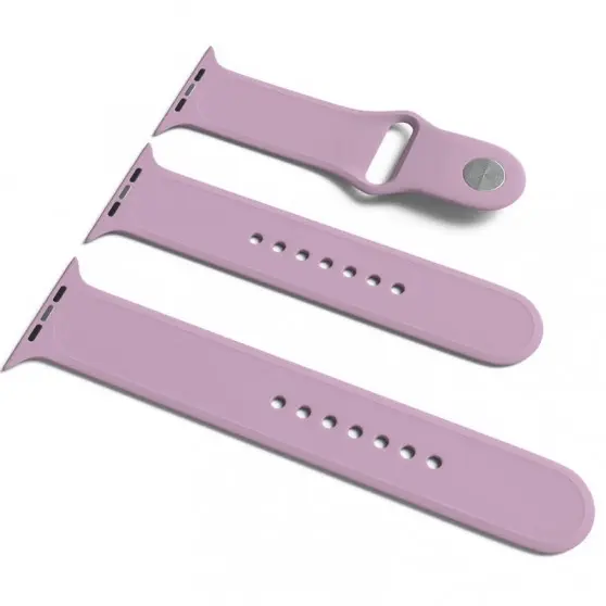Силиконовый ремешок для Apple Watch Sport Band 38/40/41/42mm(ser.10) (S/M & M/L) 3pcs Лиловый / Lilac Pride