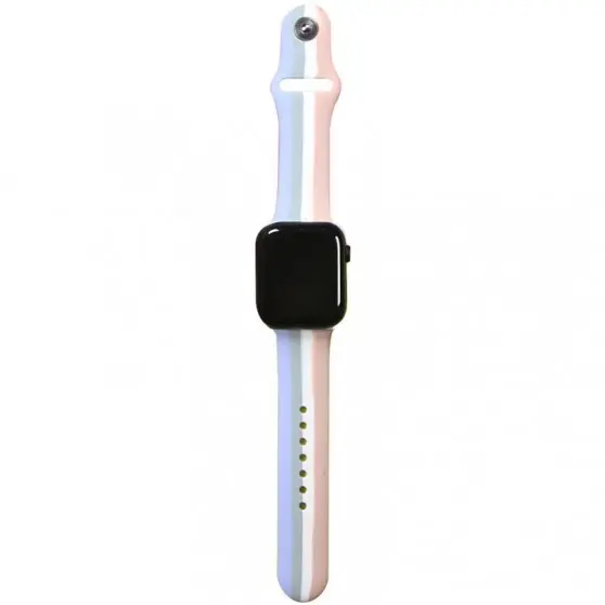 Силиконовый ремешок Rainbow для Apple Watch 42(ser.1-3)/44/45/46/49mm Сиреневый / Розовый