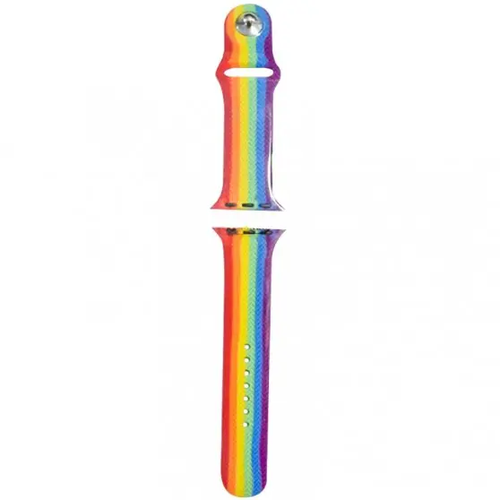 Силиконовый ремешок Rainbow для Apple Watch 42(ser.1-3)/44/45/46/49mm Красный / Фиолетовый