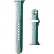 Силиконовый ремешок Braided для Apple Watch 42(ser.1-3)/44/45/46/49mm Белый / Зеленый