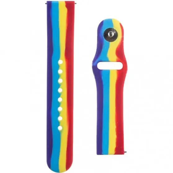 Силіконовий ремінець для Amazfit Bip/Bip U/Bip U Pro/Bip S/Samsung, 20 мм - Rainbow (Фіолетовий/Червоний)