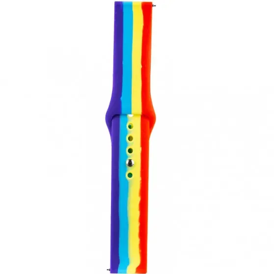 Силіконовий ремінець для Amazfit Bip/Bip U/Bip U Pro/Bip S/Samsung, 20 мм - Rainbow (Червоний/Фіолетовий)