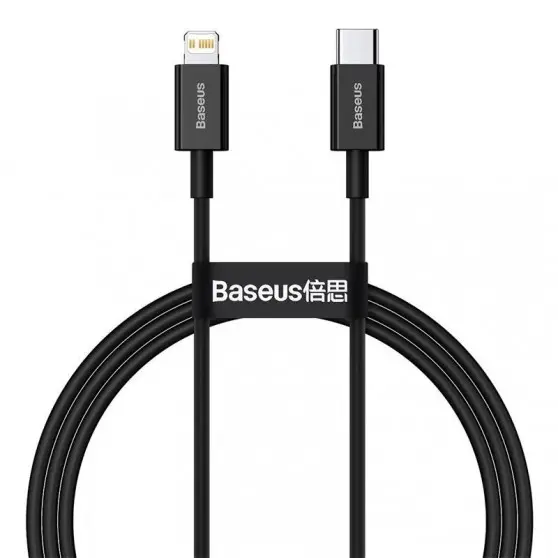 USB кабель для iPhone Type-C to Lightning PD 20W (2m) - Baseus Superior Series Fast Charging (CATLYS-C) (Чорний)