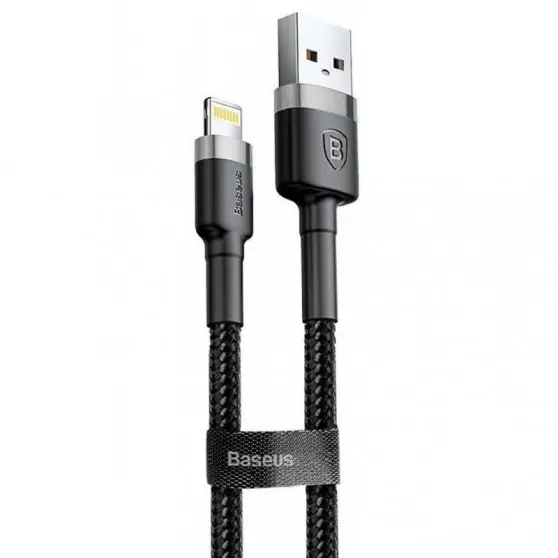 Дата кабель Baseus Cafule Lightning Cable 2.4A (1m) (CALKLF-B) Серый / Черный