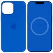 Чехол для Apple iPhone 12 Pro / 12 (6.1"") - Silicone case (AAA) full with Magsafe and Animation (Синий / Capri Blue)