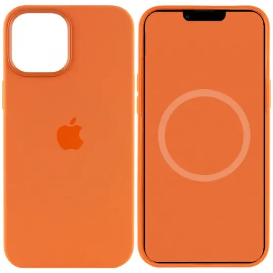 Чехол Silicone case (AAA) with Magsafe and Animation для Apple iPhone 12 Pro Max (6.7") Оранжевый / Kumquat