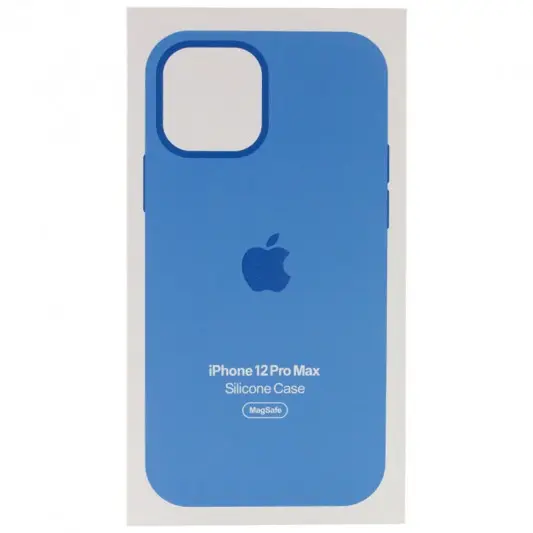 Чехол Silicone case (AAA) with Magsafe and Animation для Apple iPhone 12 Pro Max (6.7") Синий / Capri Blue - изображение 4