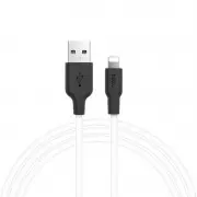 Дата кабель Hoco X21 Plus Silicone Lightning Cable (1m) black_white