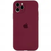 Чехол Silicone Case Full Camera Protective (AA) для Apple iPhone 12 Pro Max (6.7") Бордовый / Plum