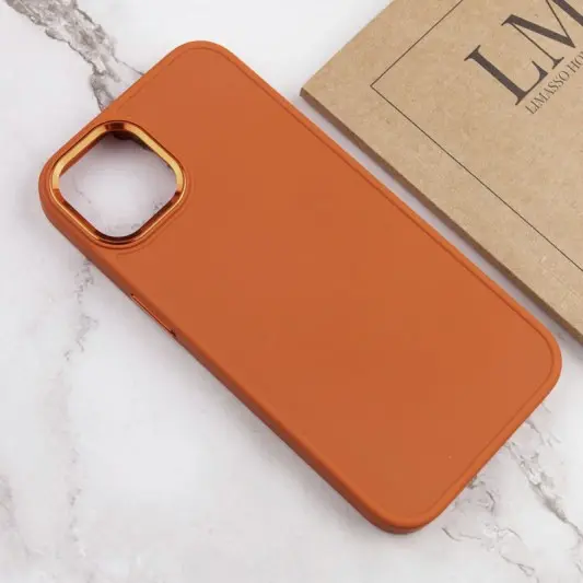 TPU чохол Bonbon Metal Style для Apple iPhone 13 (6.1") Помаранчевий / Papaya - зображення 3 