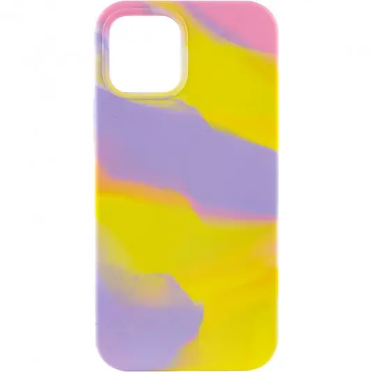 Чехол для Apple iPhone 13 Pro (6.1"") - Silicone case full Aquarelle (Сиренево-желтый)