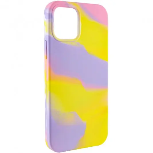 Чехол для Apple iPhone 13 Pro (6.1"") - Silicone case full Aquarelle (Сиренево-желтый) - изображение 1
