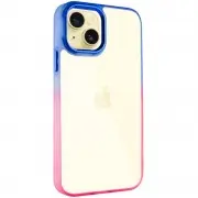 Чехол TPU+PC Fresh sip series для Apple iPhone 14 (6.1") Розовый / Синий