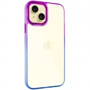 Чехол TPU+PC Fresh sip series для Apple iPhone 14 (6.1") Синий / Фиолетовый