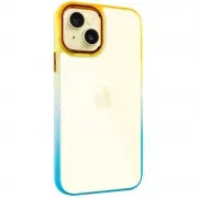Чехол TPU+PC Fresh sip series для Apple iPhone 14 (6.1") Бирюзовый / Оранжевый