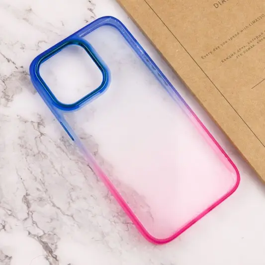 Чехол TPU+PC Fresh sip series для Apple iPhone 13 Pro Max (6.7") Розовый / Синий - изображение 2