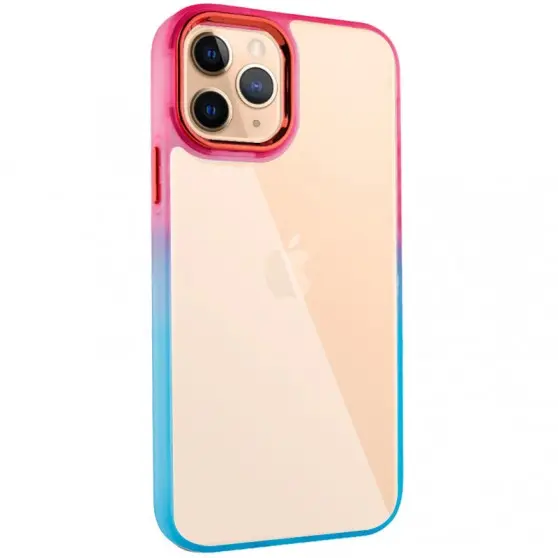 Чехол TPU+PC Fresh sip series для Apple iPhone 11 Pro Max (6.5") Бирюзовый / Розовый