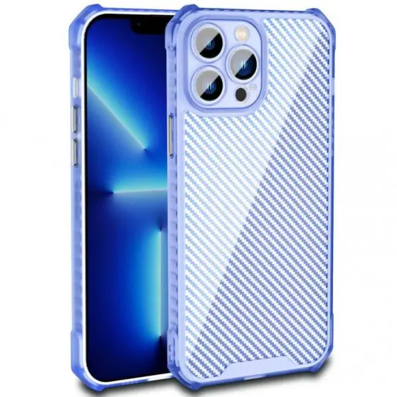 Чехол TPU Ease Carbon color series для Apple iPhone 12 Pro (6.1") Синий / Прозрачный
