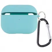 Силиконовый футляр с микрофиброй для наушников Airpods Pro Бирюзовый / Marine Green
