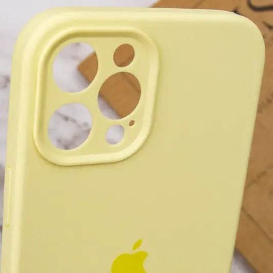 Чохол Silicone Case Full Camera Protective (AA) для Apple iPhone 12 Pro Max (6.7") Жовтий / Mellow Yellow - зображення 5 