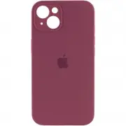 Чохол Silicone Case Full Camera Protective (AA) для iPhone 13, Бордовий / Plum