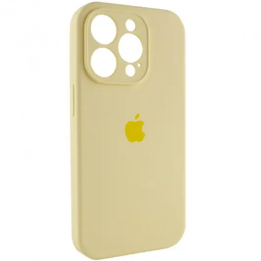 Чехол Silicone Case Full Camera Protective (AA) для Apple iPhone 13 Pro Max (6.7") Желтый / Mellow Yellow - изображение 1