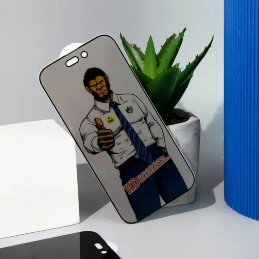 Защитное стекло Privacy 5D Anti-Static (тех.пак) для Apple iPhone 13 / 13 Pro / 14 / 16e (6.1") Черный - изображение 3