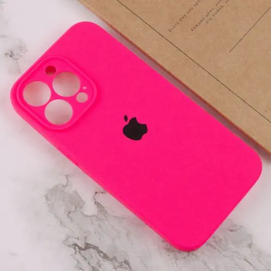 Чехол Silicone Case Full Camera Protective (AA) для Apple iPhone 14 Pro (6.1") Розовый / Barbie pink - изображение 3
