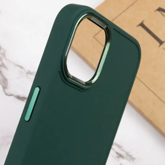 TPU чехол Bonbon Metal Style для Apple iPhone 14 Plus (6.7") Зеленый / Pine green - изображение 4