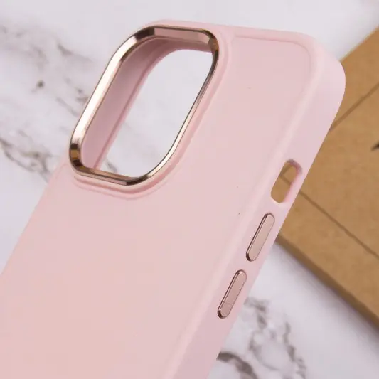 TPU чехол Bonbon Metal Style для Apple iPhone 14 Pro (6.1") Розовый / Light pink - изображение 4