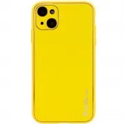 Кожаный чехол Xshield для Apple iPhone 14 Plus (6.7") Желтый / Yellow